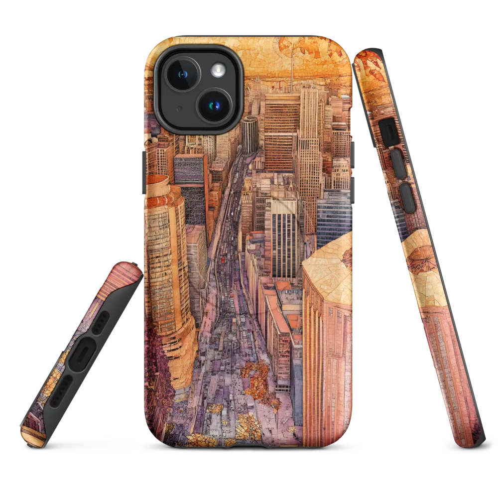Mosaic Cityscape at Dusk