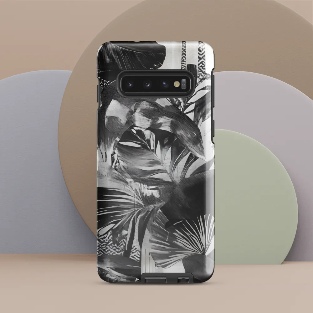 Monochrome Serenity in Tropical Foliage