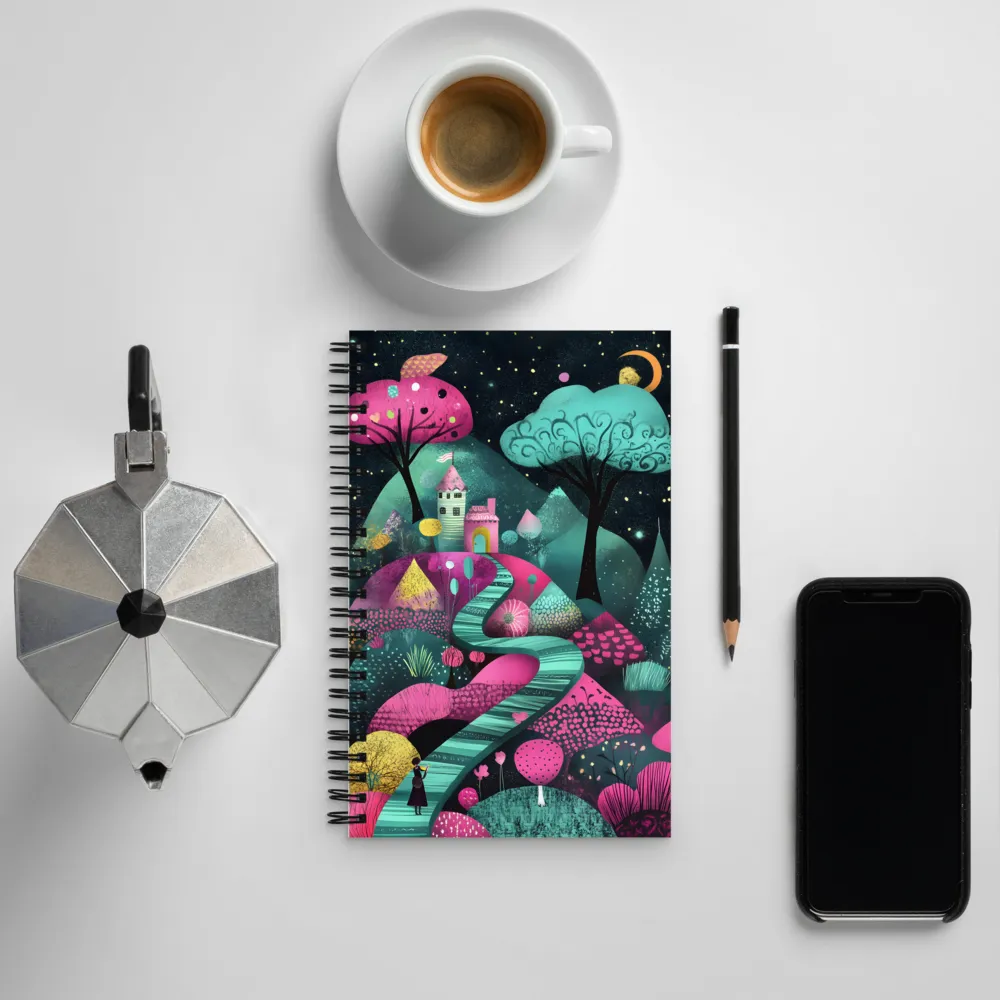 Whimsical Journey through Colorful Lands | Spiral Notebook