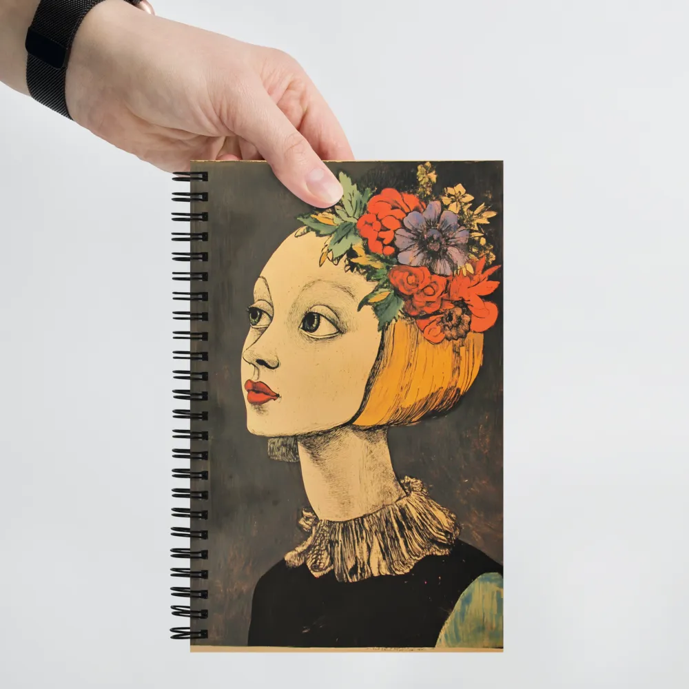 Whimsical Floral Crown | Spiral Notebook