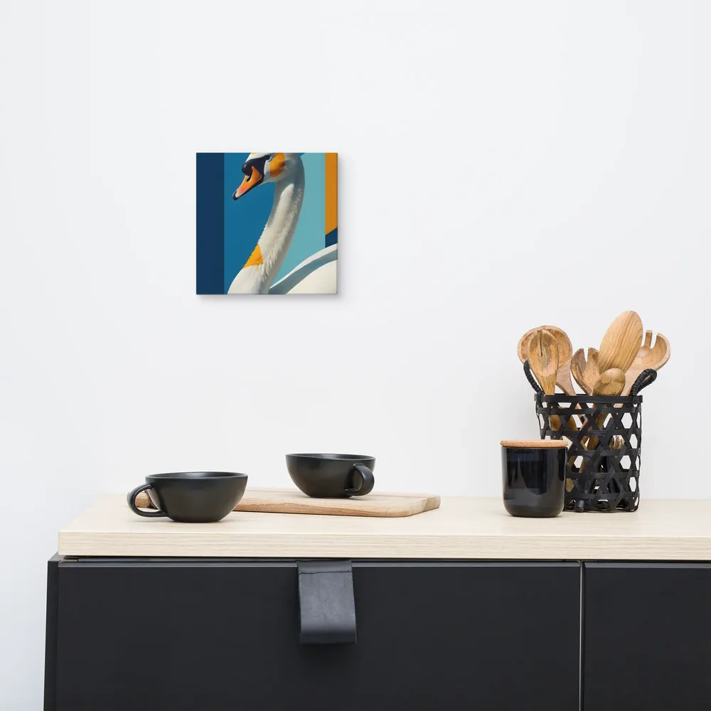 Geometric Swan 
 Canvas | 8″x 8″