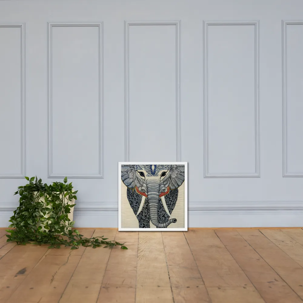 Majesty of the Elephant | Poster with White Frame | 18″×18″