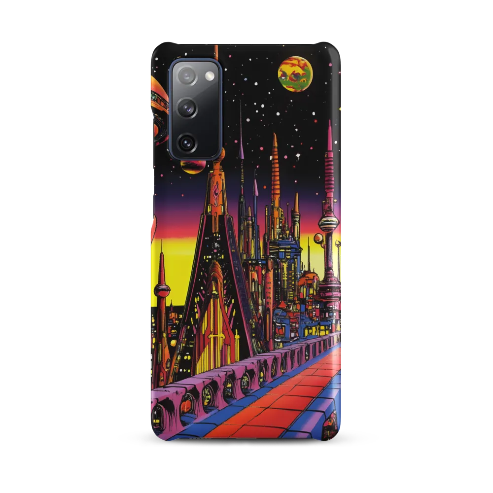 Futuristic Cosmos: A Journey Through Neon Cities | Phone Case |  S20 FE | Snap Case | Matte