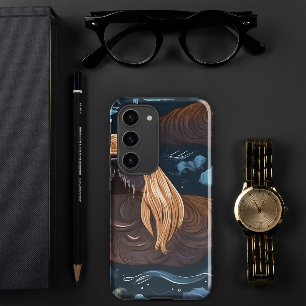Whimsical Walruses in Deep Blue