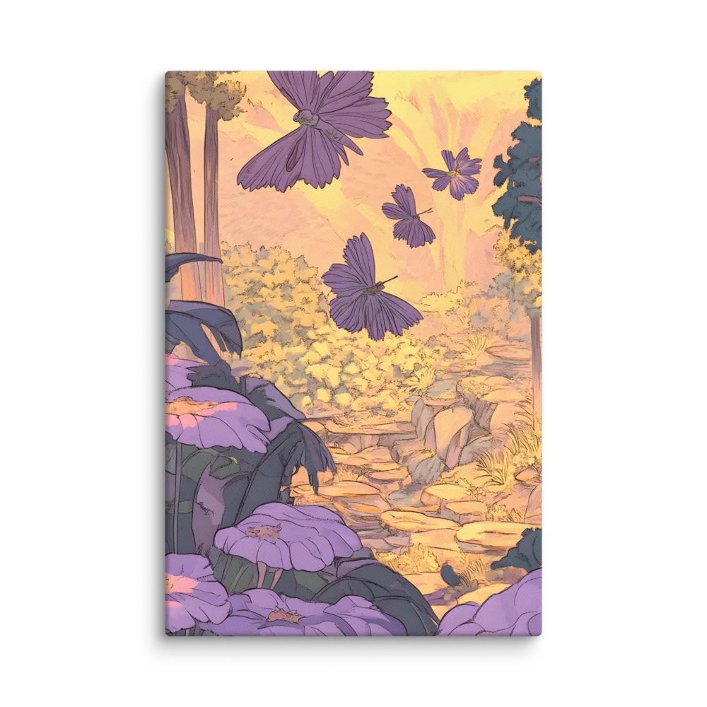 A Serene Dance of Butterflies | Canvas | 8″×12″