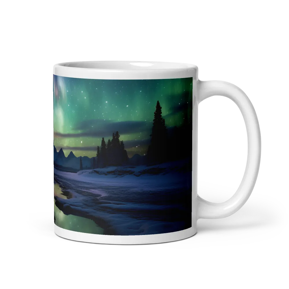 Ethereal Aurora: A Night Under the Stars | Mug with White inside | 11 oz