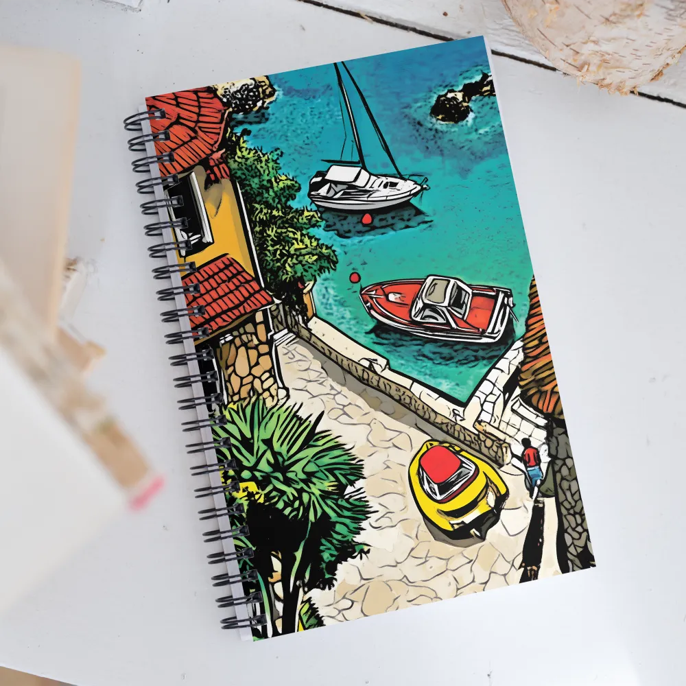 Cheerful Harbor Escape | Spiral Notebook