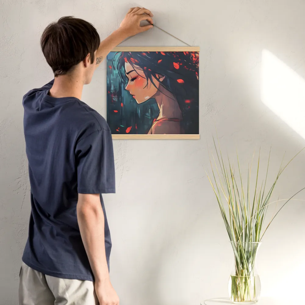 Whispers of Melancholy | Poster With Oak Wood Hanger | 16″×16″