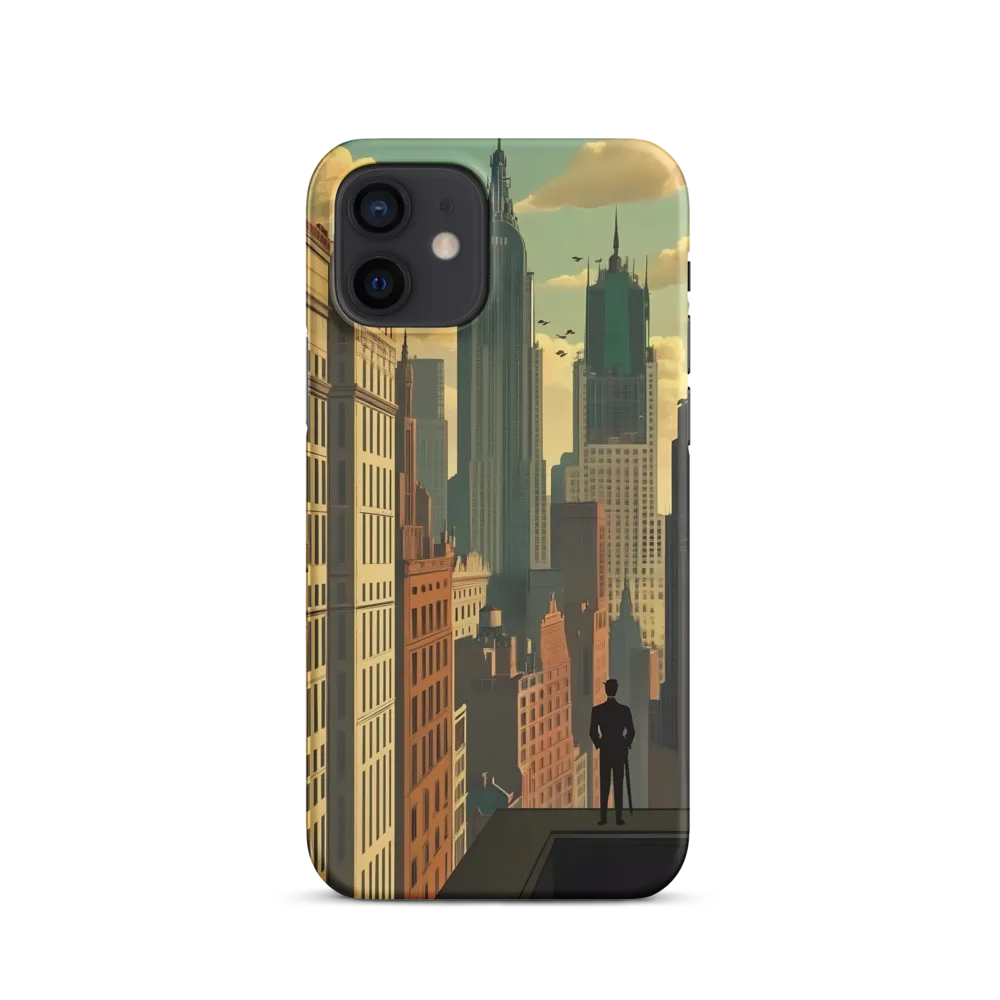 Urban Dreams: A Silhouette in Art Deco Cityscape