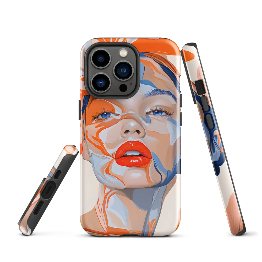 Chromatic Veils — Portrait in Orange and Blue