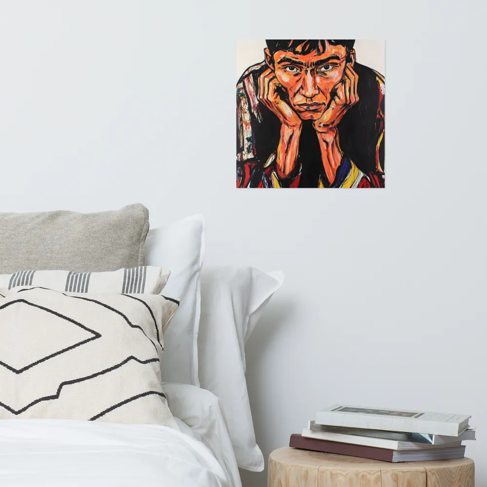 Contemplative Intensity: An Expressionist Portrait