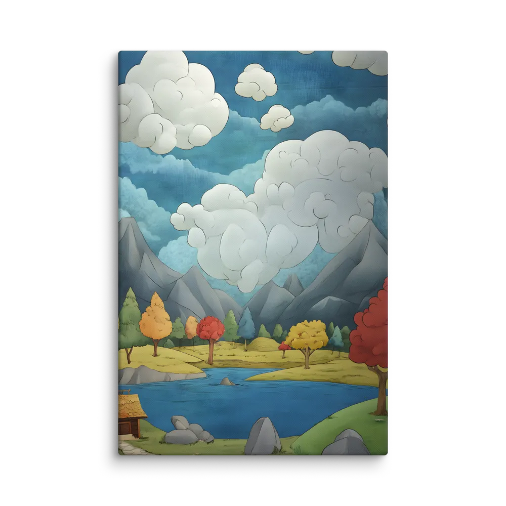 Whimsical Serenity: A Tranquil Landscape | Canvas | 32″×48″