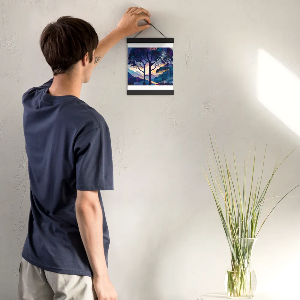 Tranquil Geometry: A Journey Through Color | Poster With Black Wood Hanger | 8″×10″