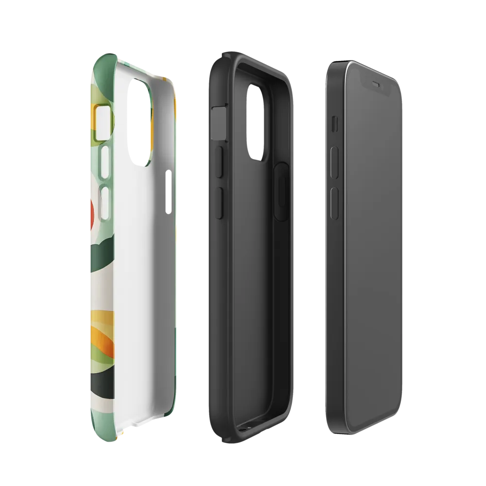 Harmony in Shapes: A Playful Abstract Design | Phone Case |  12 mini | Tough Case | Glossy