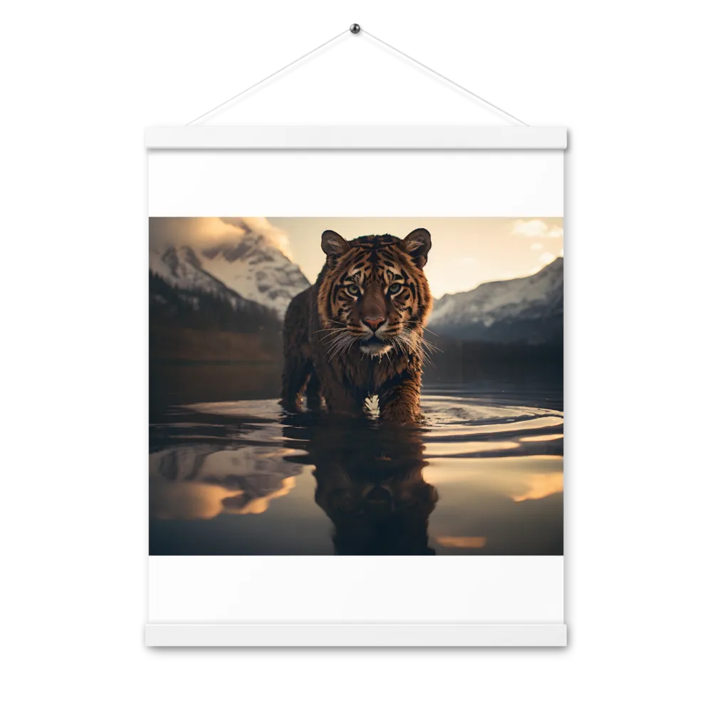 Majestic Reflection: The Tiger's Domain | Poster With White Wood Hanger | 16″×20″