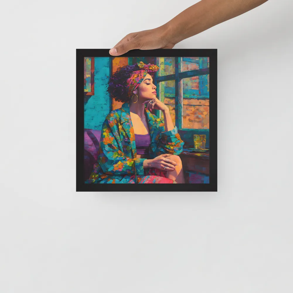 Window Reverie 
 Poster with Black Frame | 12″x 12″