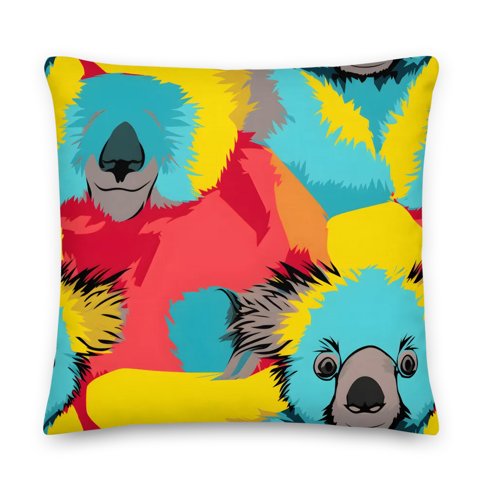 Whimsical Koalas in Vibrant Colors | Pillow | 22″×22″