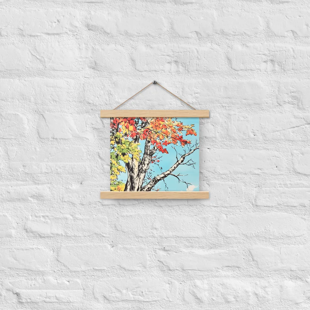 Autumn's Embrace | Poster With Oak Wood Hanger | 10″×10″