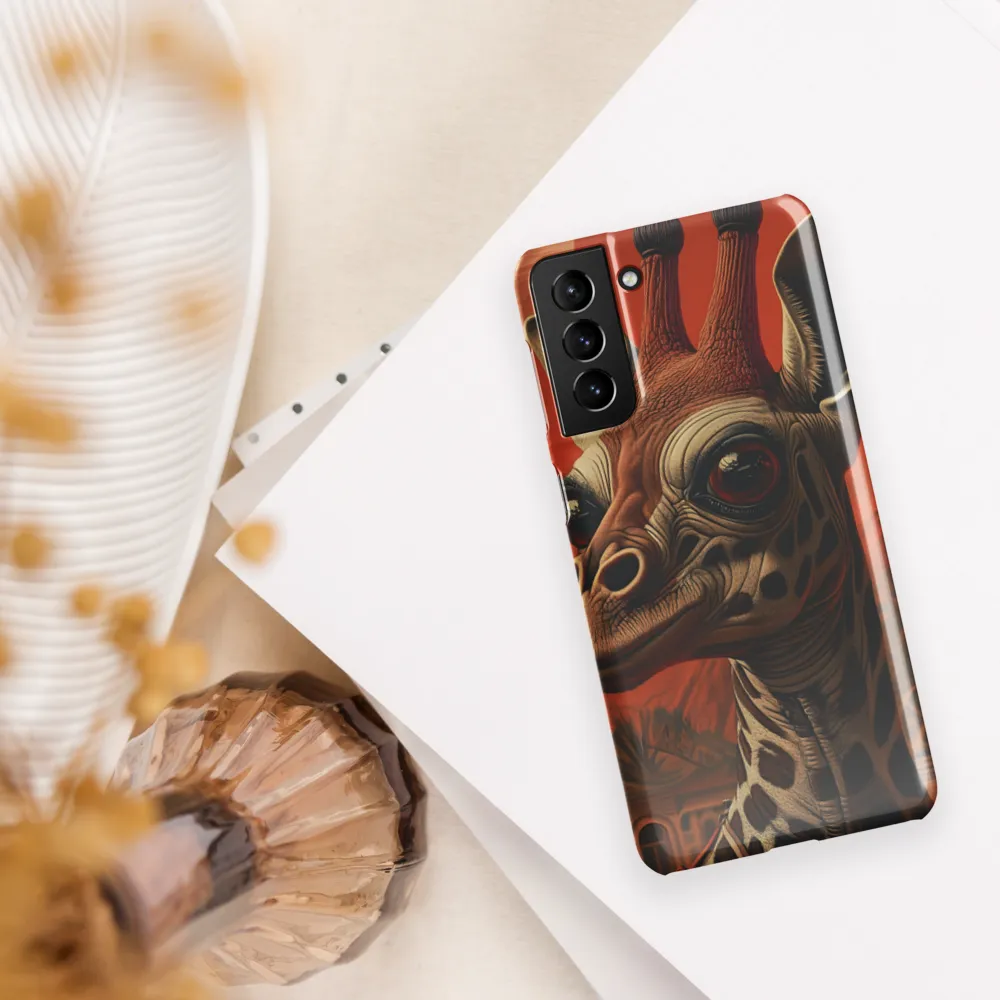 Whimsical Giraffe in an Orange Dreamscape