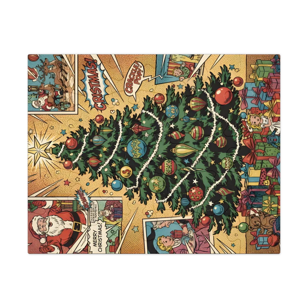 Comic Christmas Tree 
 Jigsaw Puzzle in Tin Box
