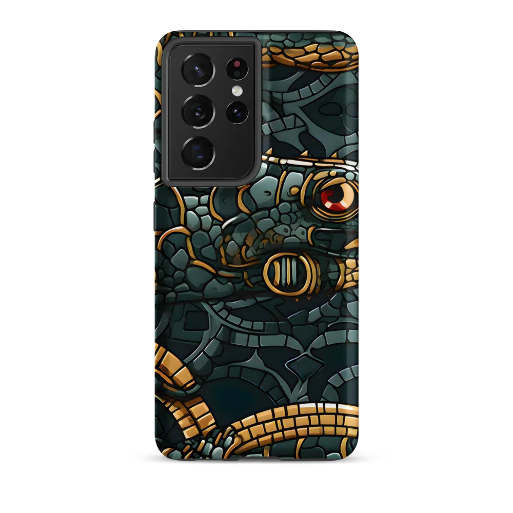 Reptilian Elegance: A Digital Art Nouveau Tapestry