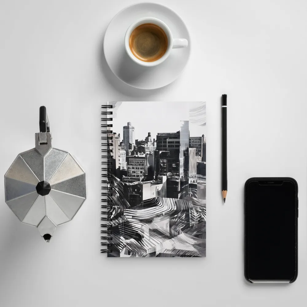 Urban Rhythm in Black and White | Spiral Notebook