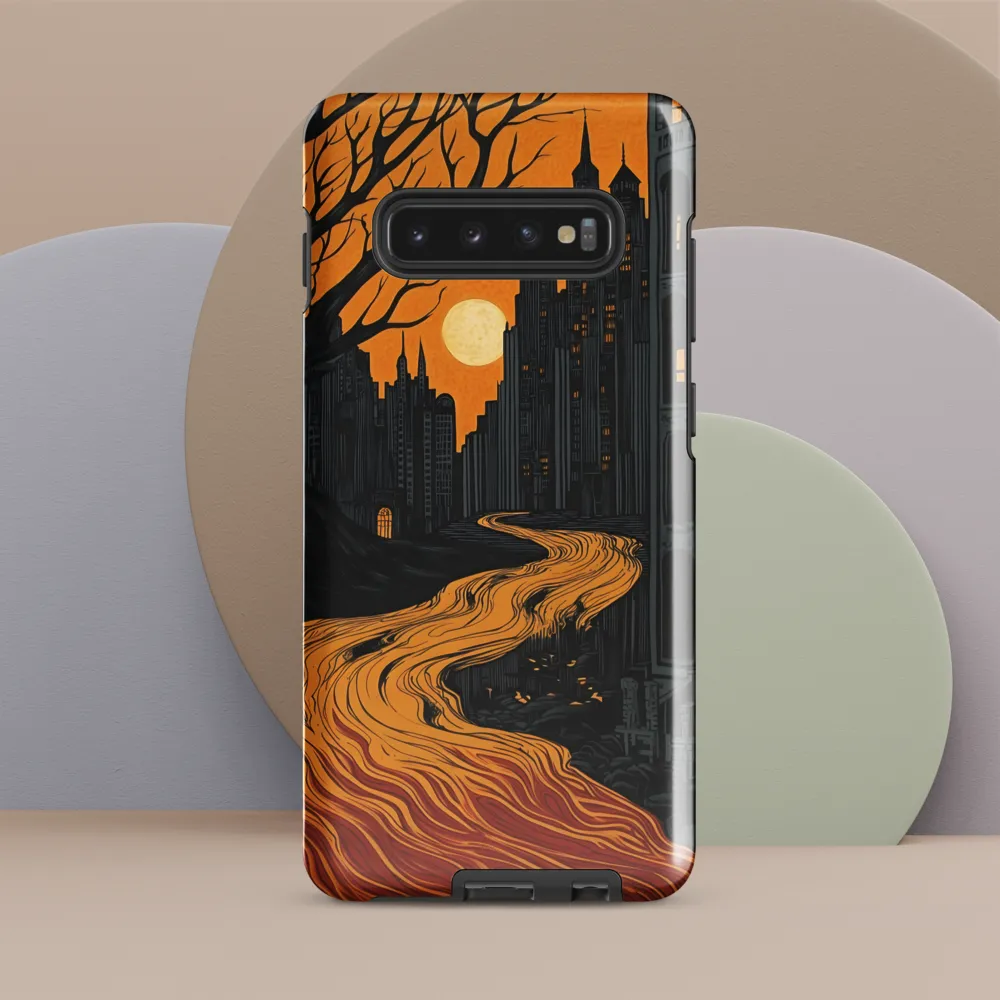 Eerie Cityscape: A Haunting Reflection | Phone Case |  S10 Plus | Tough Case | Glossy