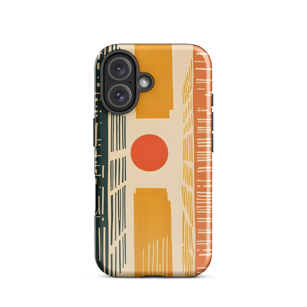 Urban Harmony: A Geometric Sunrise | Phone Case |  16 | Tough Case | Glossy