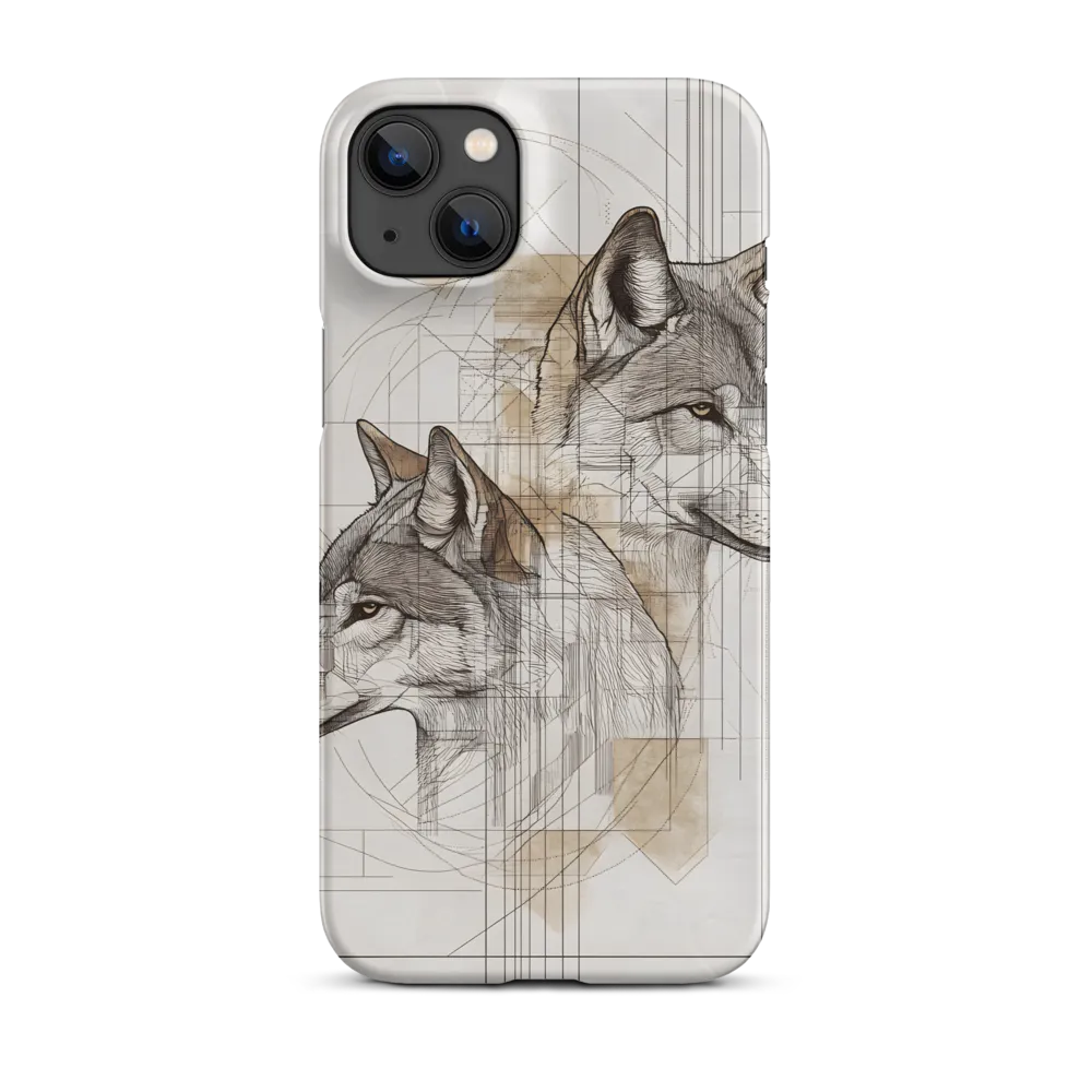 Geometric Harmony: The Essence of Wolves | Phone Case |  14 Plus | Snap Case | Matte