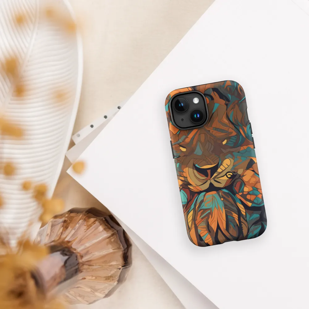 Fierce Royalty: A Geometric Exploration of Lions | Phone Case |  15 | Tough Case | Matte