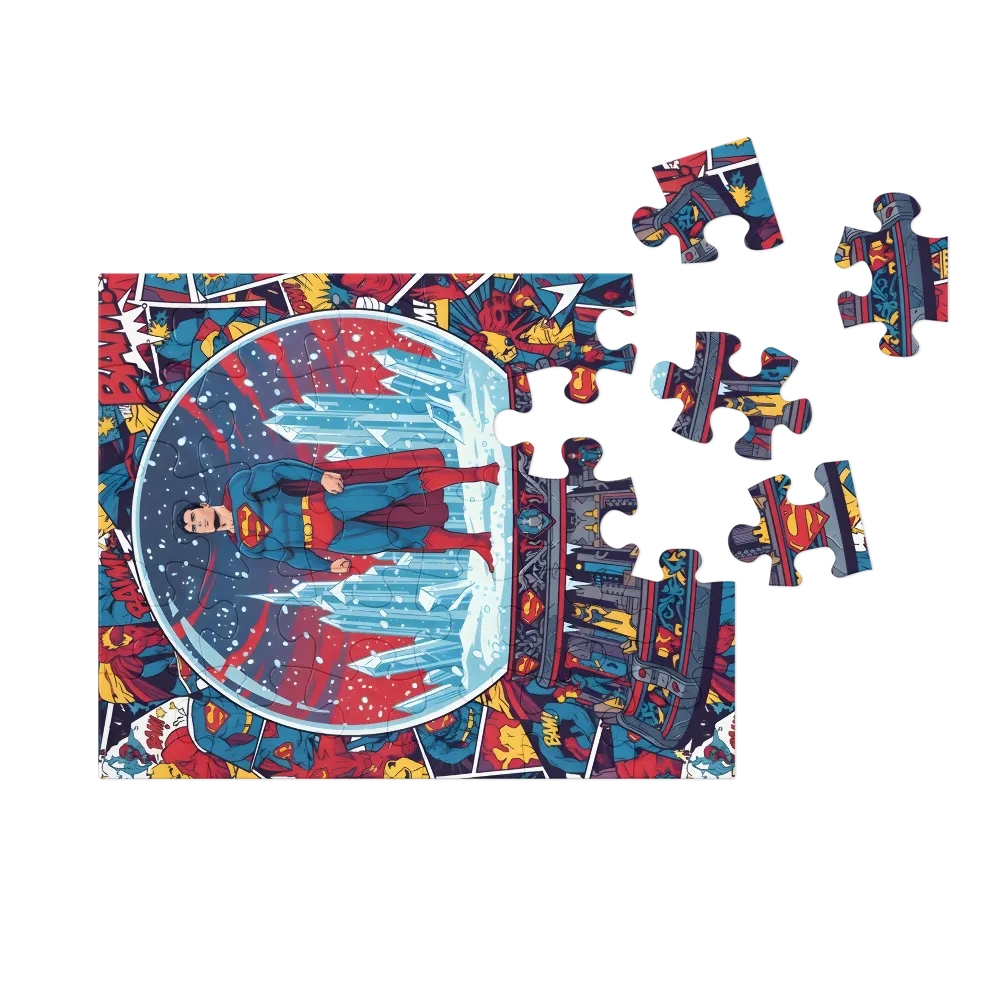 Man of Steel Snow Globe 
 Jigsaw Puzzle in Tin Box