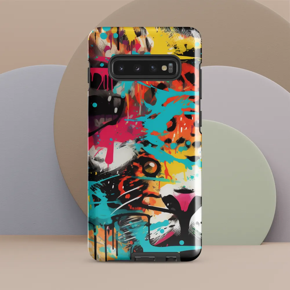 Fierce Fusion: Tiger and Lion in Graffiti | Phone Case |  S10 Plus | Tough Case | Glossy