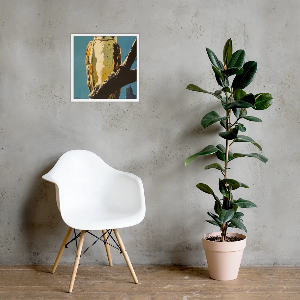 The Guardian of the Urban Wild | Poster with White Frame | 18″×18″