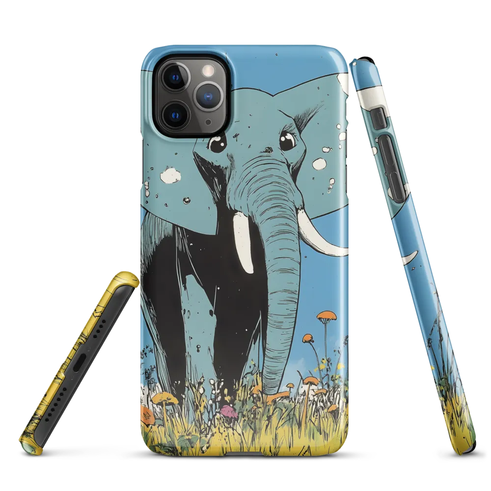 Whimsical Blue Elephant in Bloom | Phone Case |  11 Pro Max | Snap Case | Glossy