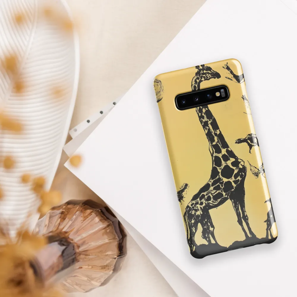 Whimsical Harmony of Giraffe and Birds | Phone Case |  S10 Plus | Snap Case | Glossy