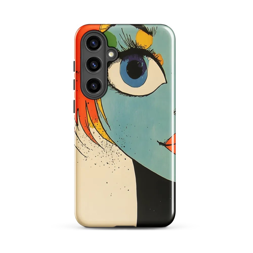 Vivid Expressions: A Portrait in Blue | Phone Case |  S24 Plus | Tough Case | Glossy