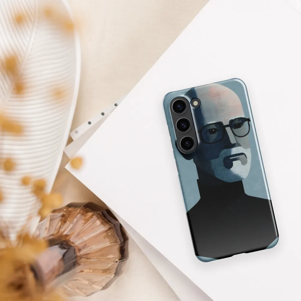 Minimalist Portrait of a Modern Man | Phone Case |  S23 | Snap Case | Glossy
