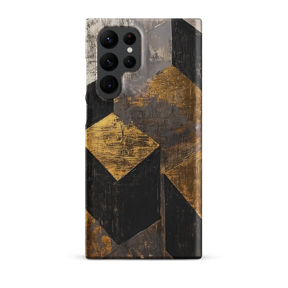 Geometric Harmony in Gold and Black | Phone Case |  S22 Ultra | Snap Case | Matte