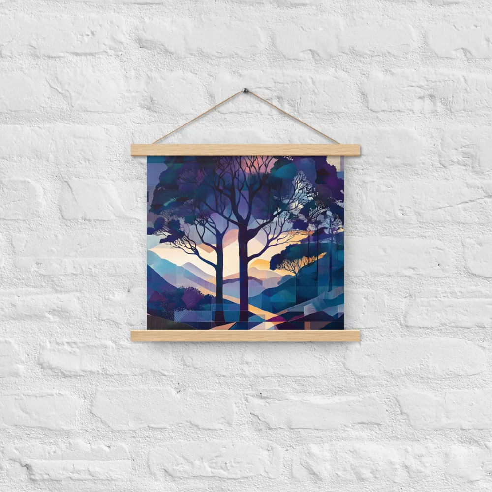 Tranquil Geometry: A Journey Through Color | Poster With Oak Wood Hanger | 14″×14″