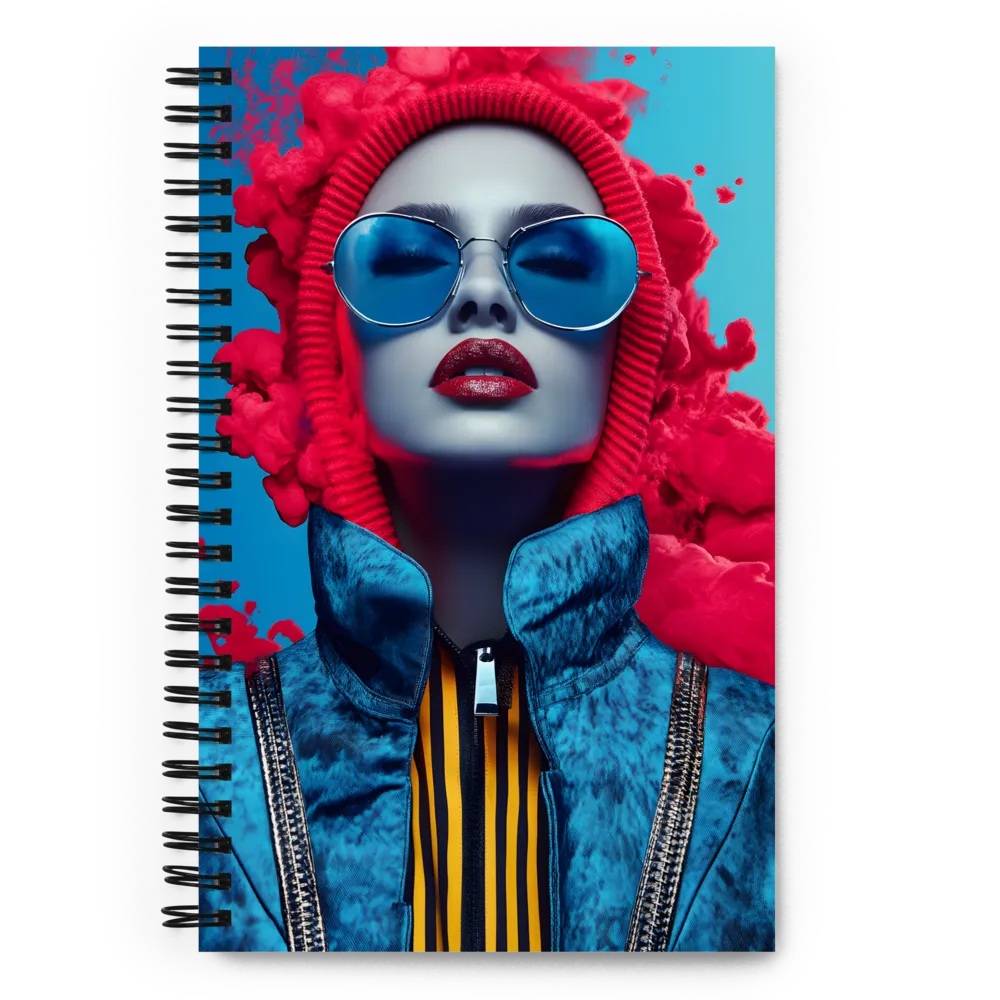 Bold Elegance in Digital Fashion | Spiral Notebook