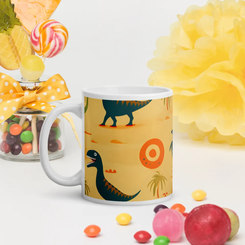 Dinosauria Delight: A Colorful Prehistoric Adventure | Mugs | Multiple Sizes & Colors