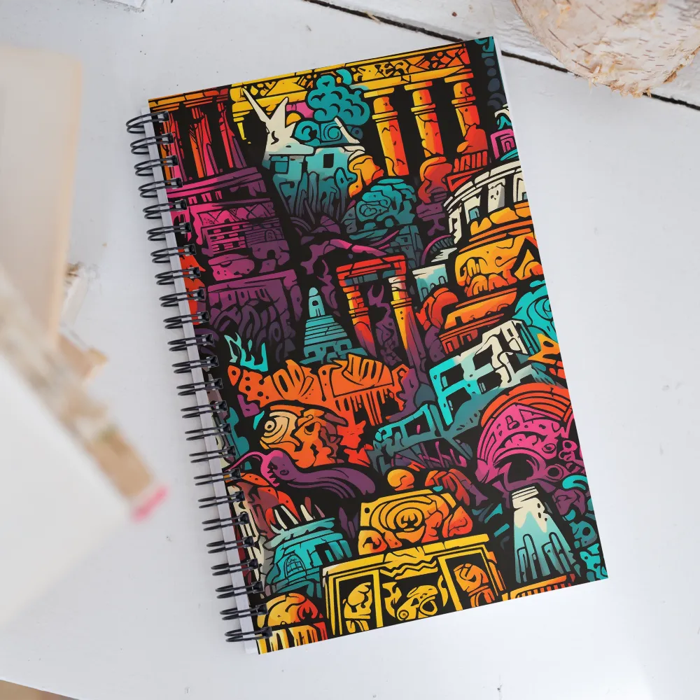 Vibrant Urban Surrealism | Spiral Notebook