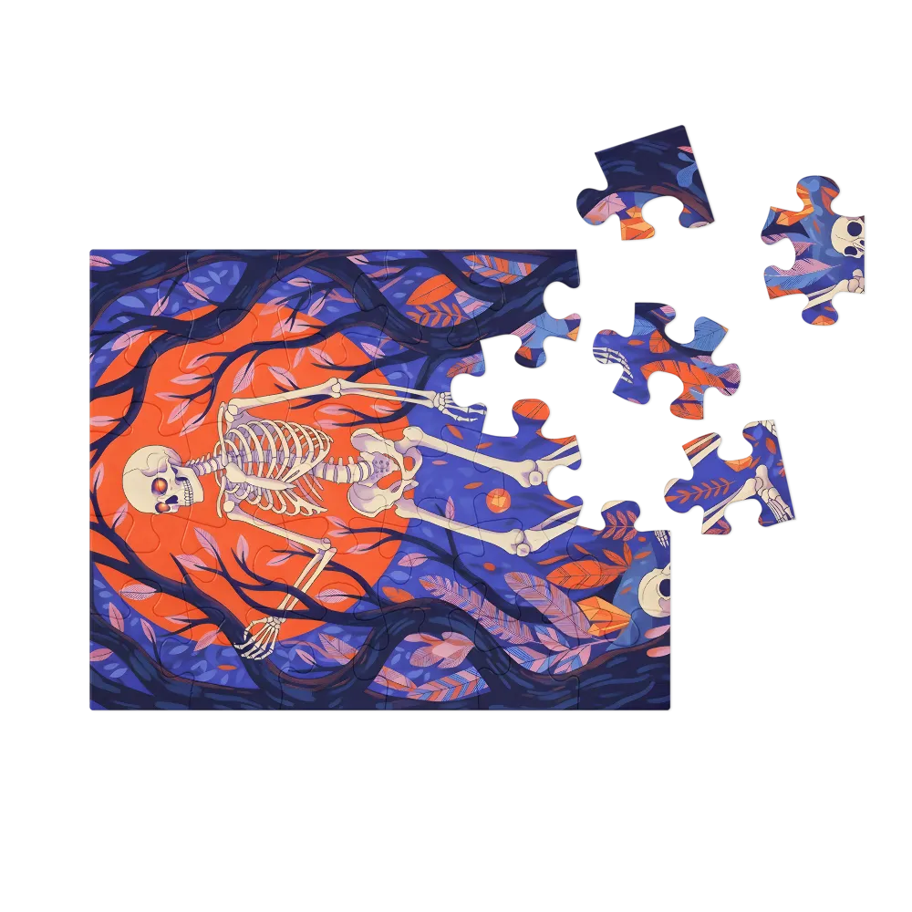 Moonlit Skeleton 
 Jigsaw Puzzle in Tin Box