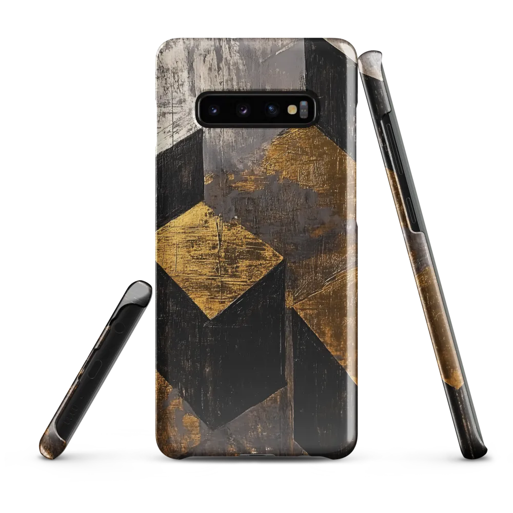 Geometric Harmony in Gold and Black | Phone Case |  S10 Plus | Snap Case | Glossy