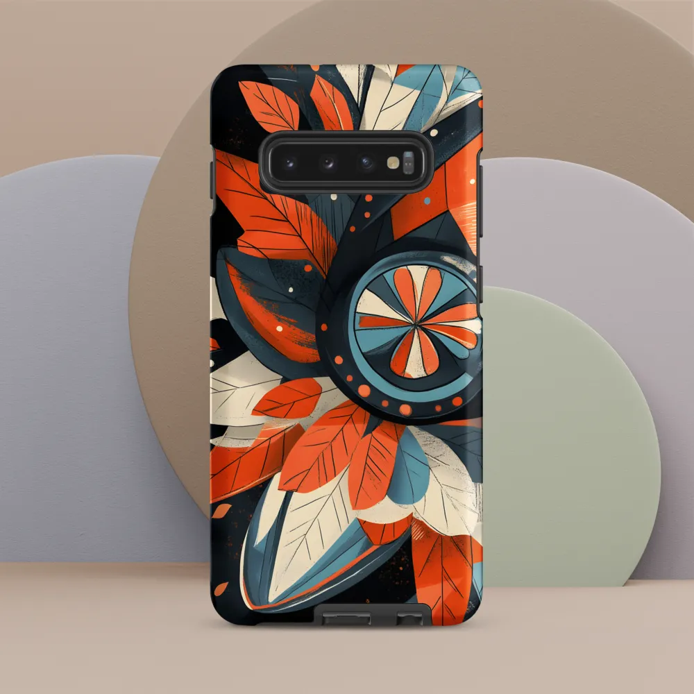 Floral Symphony in Orange and Teal