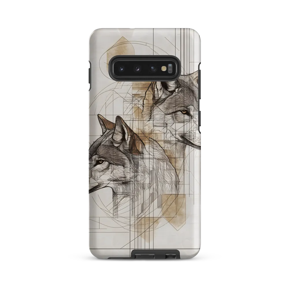 Geometric Harmony: The Essence of Wolves | Phone Case |  S10 Plus | Tough Case | Matte