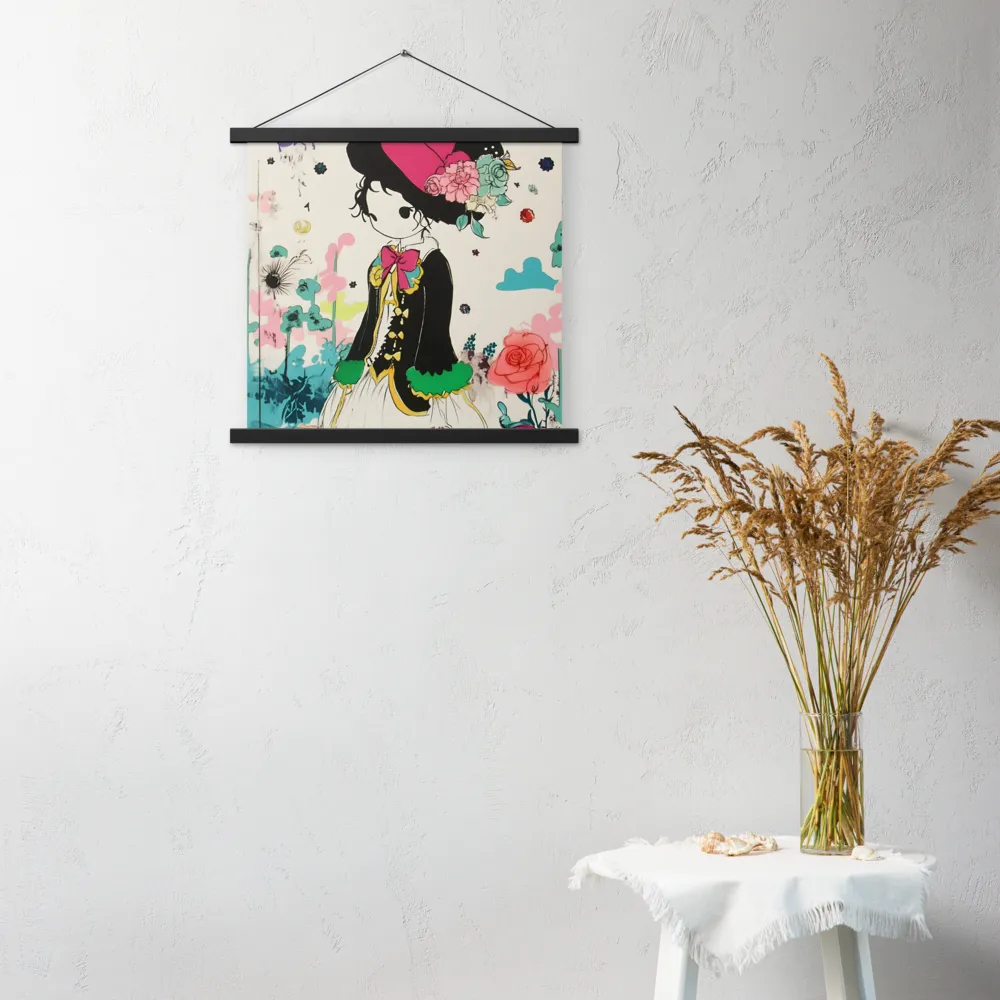 Whimsical Garden Reverie | Poster With Black Wood Hanger | 18″×18″
