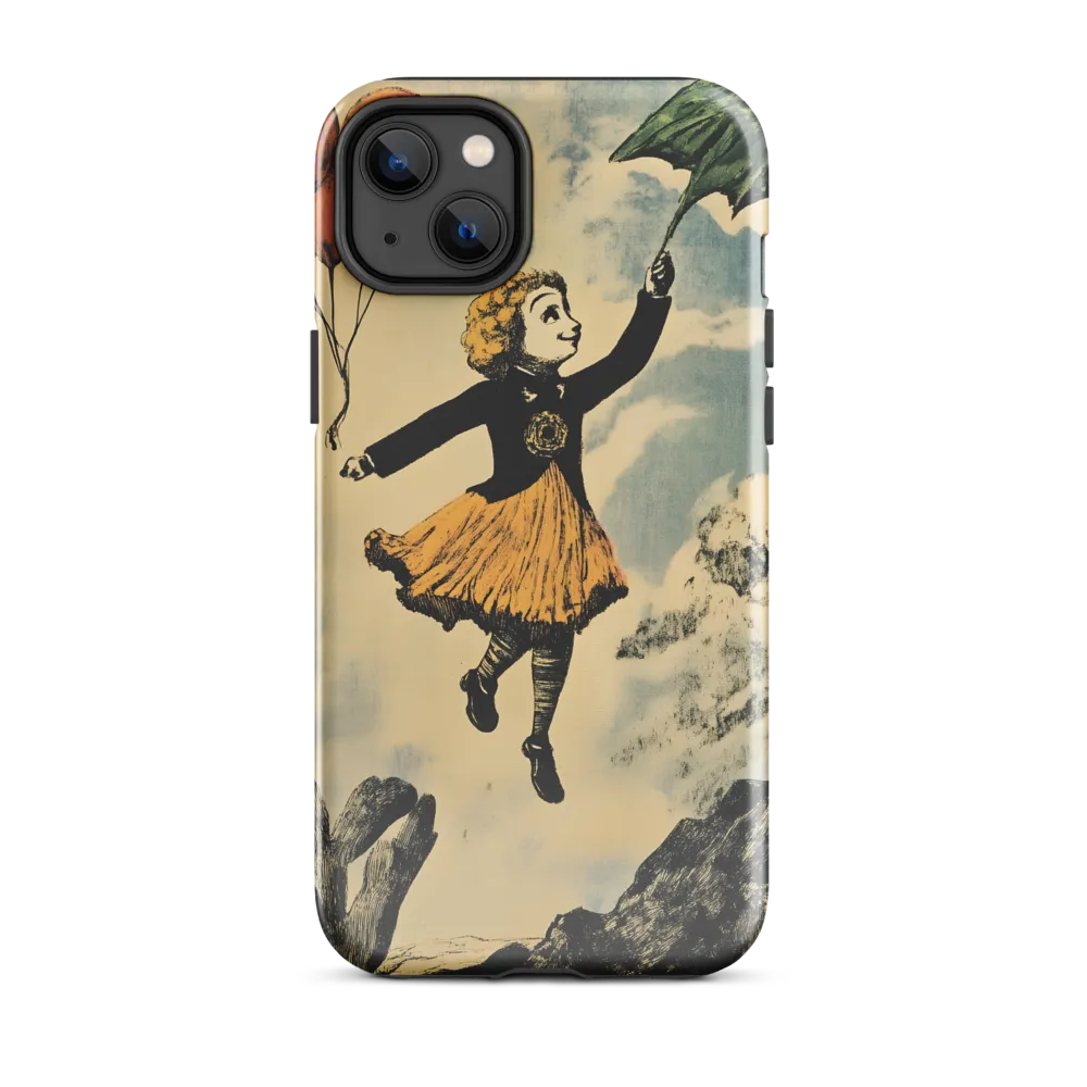 Upward Drift — Girl with Umbrella and Balloons