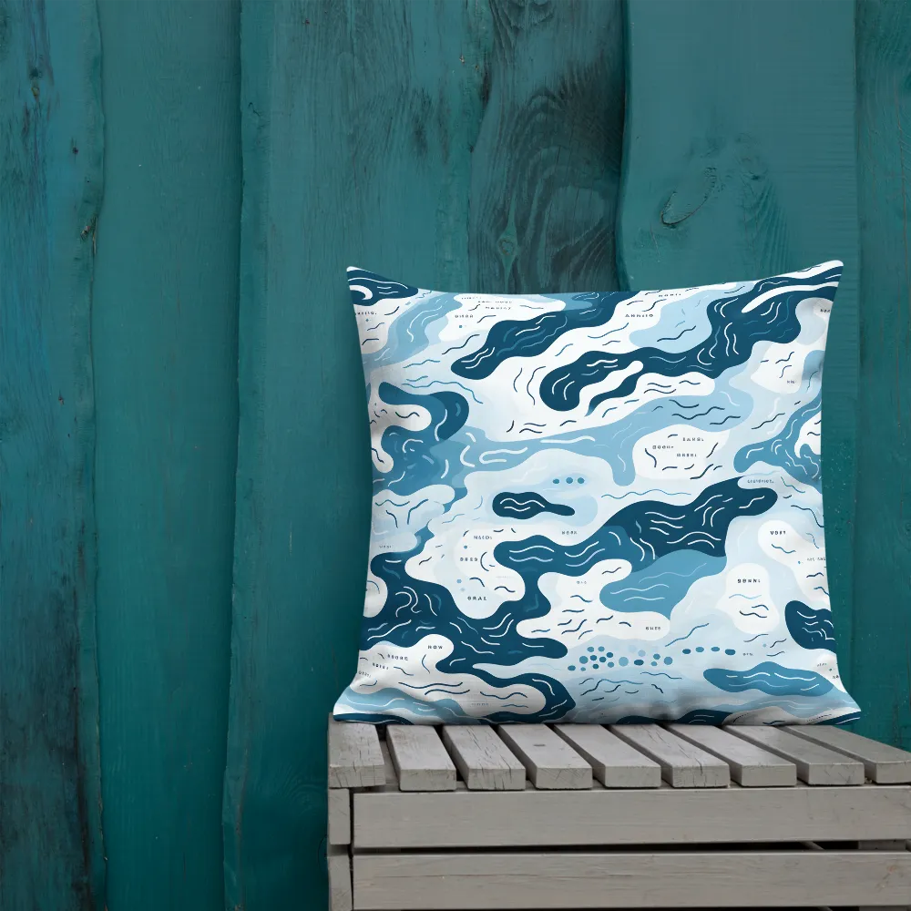 Flowing Waters: An Abstract Journey | Pillow | 22″×22″