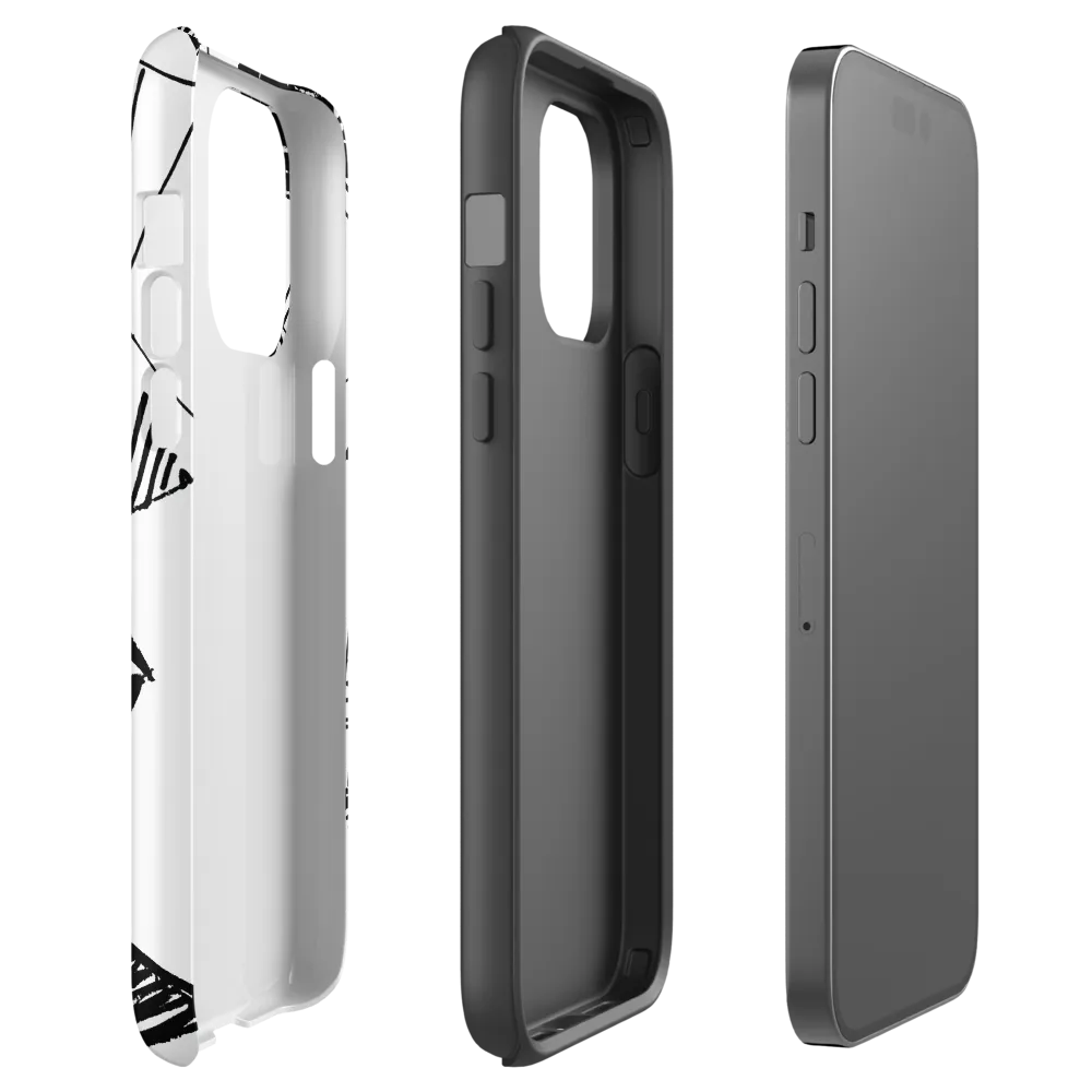 Dynamic Geometry in Ink | Phone Case |  14 Pro Max | Tough Case | Glossy